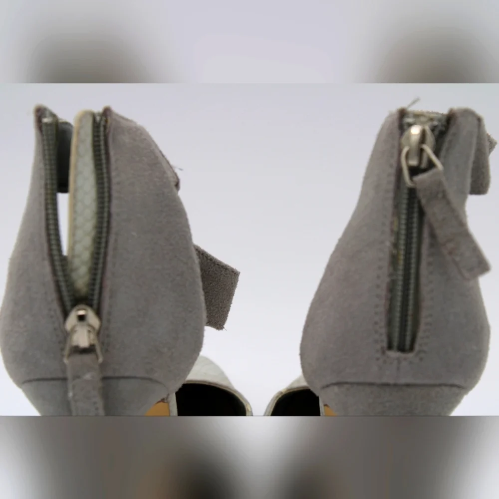 Steve Madden Grey Microsuede Heels – Size 7.5 - Picture 3 of 7